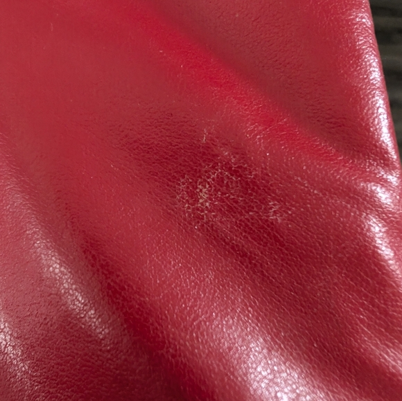 Vintage 1980s Bright Red Vinyl Fold Over Shoulder Bag - Picture 8 of 8